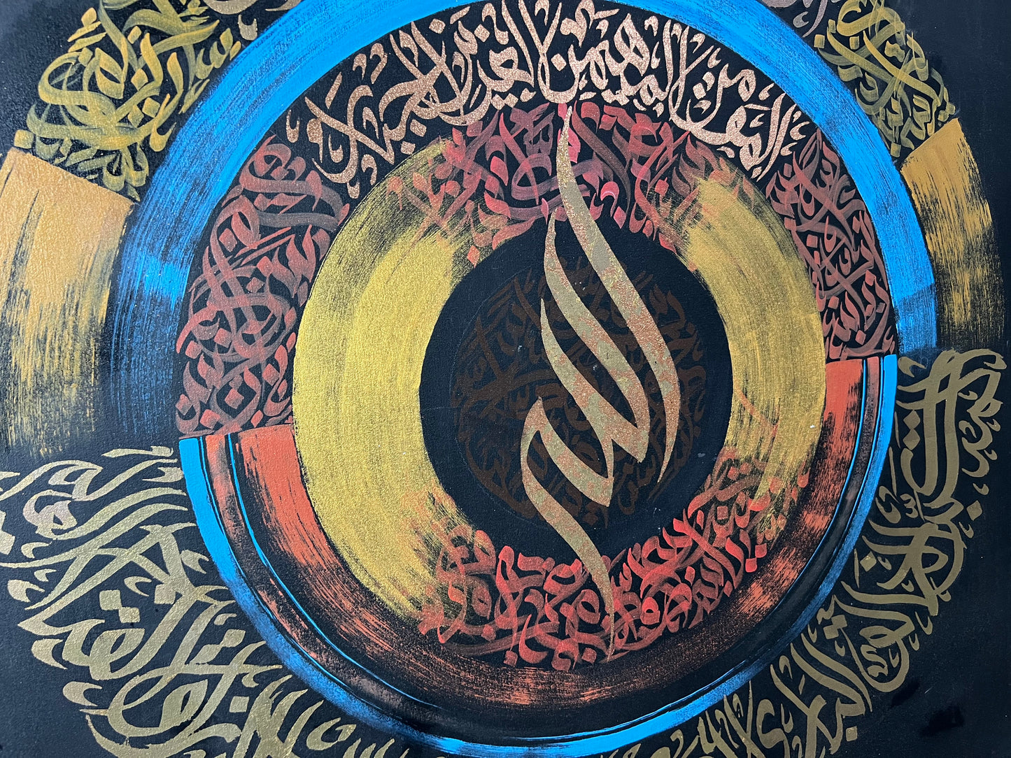 Modern Calligraphy Painting "Asma ul Husna" 36*36 Inches