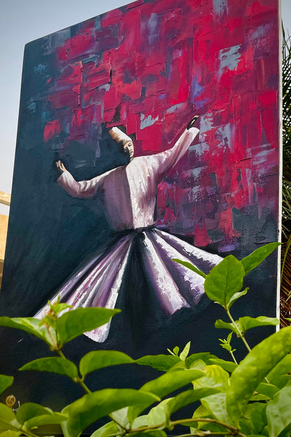 Sufi Whirling Abstract Oil Painting